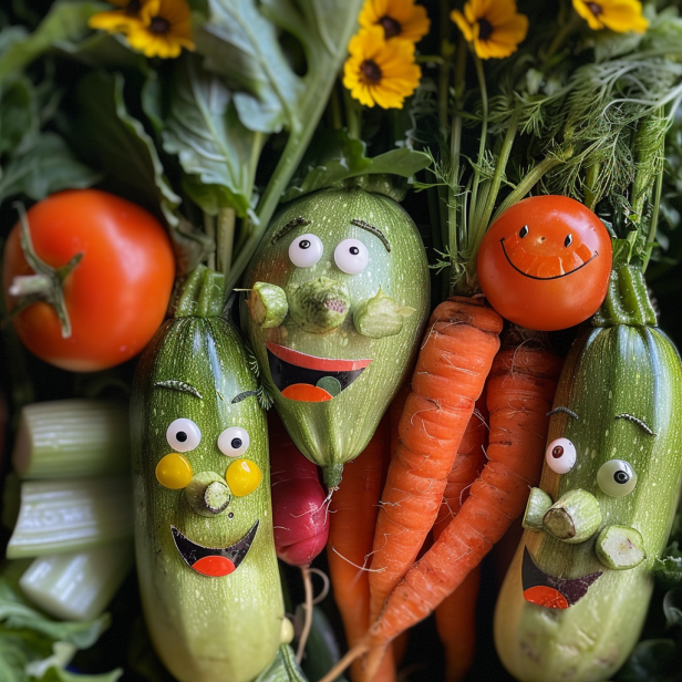 vegetables smiling